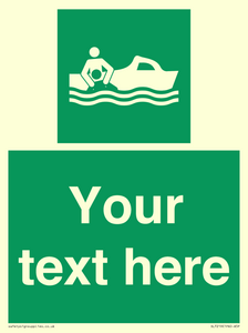 Custom sign safe condition Rescue boat